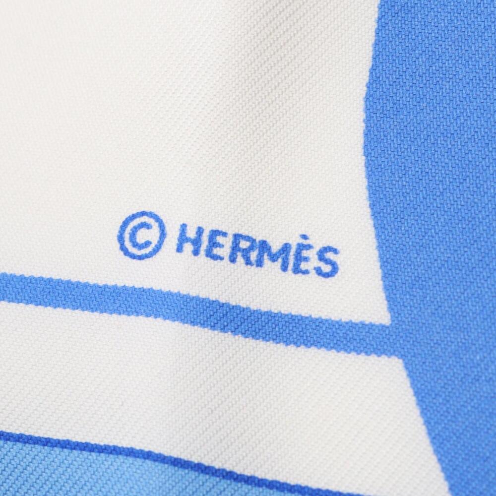 HERMES Authentic White Silk Scarf - Picture 2 of 5